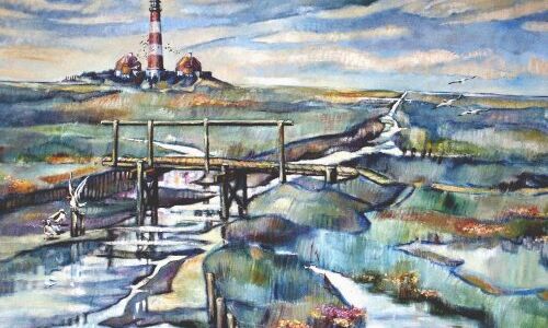 Gerhard Rubow: "Der Leuchtturm", Öl