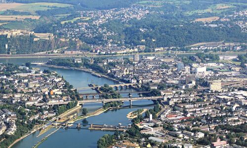 Blick auf Koblenz mit deutschem Eck