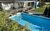 Ferienhaus Deluxe in Rheinböllen - überdachte Terrasse mit Pool