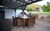 Die Nummer eins - Ferienwohnungen Hufnagel, Die MITTLERE in Bodenwerder - Die Terrasse mit Lounge-Muschel (Sdausrichtung)