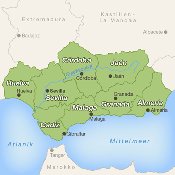 Andalusien-Karte