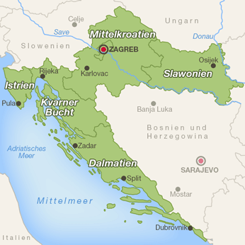 Kroatien-Karte