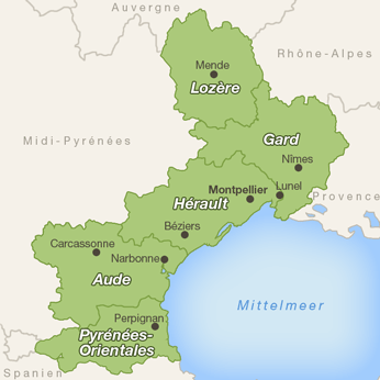 Languedoc-Roussillon-Karte