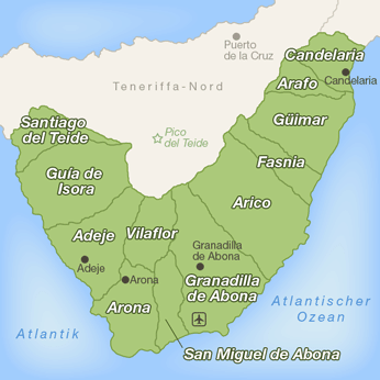 Teneriffa Süd-Karte