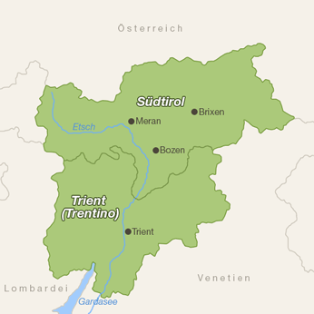 Trentino-Südtirol-Karte